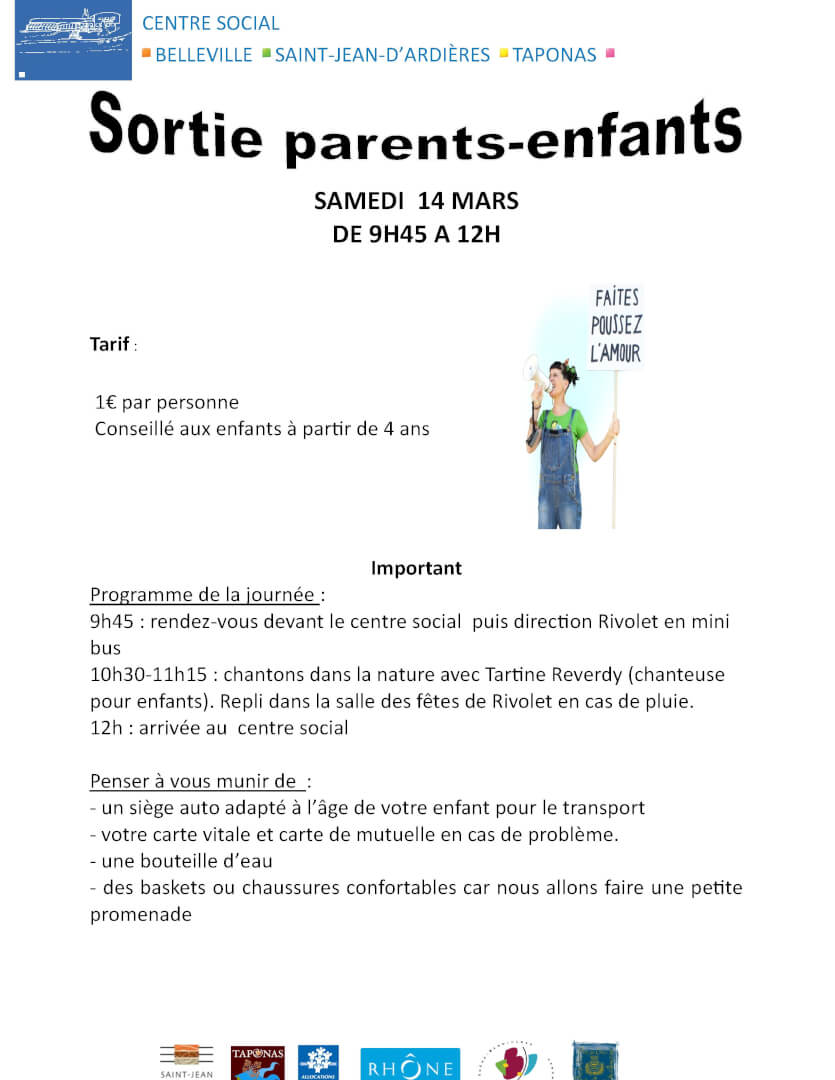 Sortie parents-enfants 14 mars 2020 - Tartine Reverdy