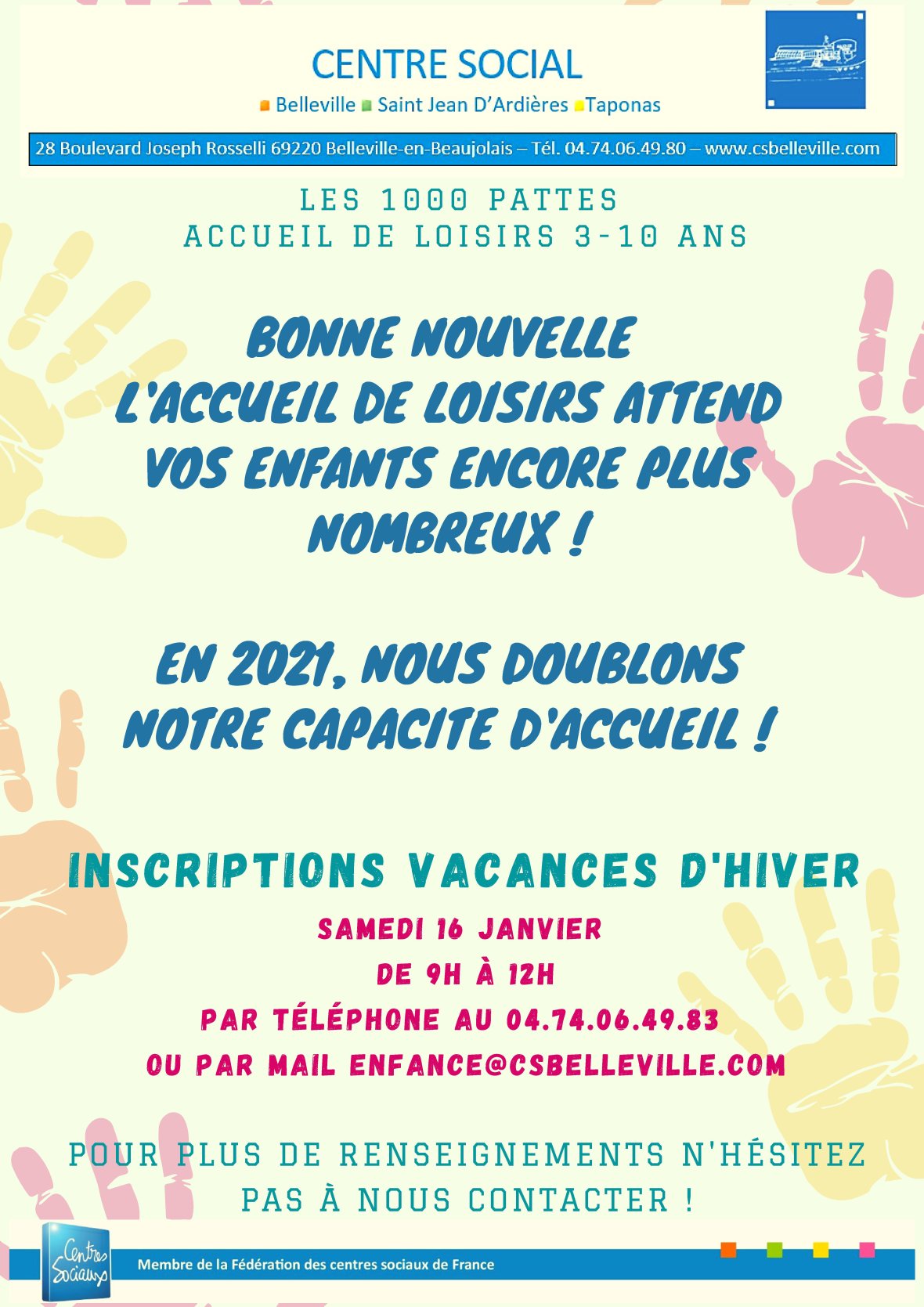 Tract 1000 pattes Capacité d'accueil